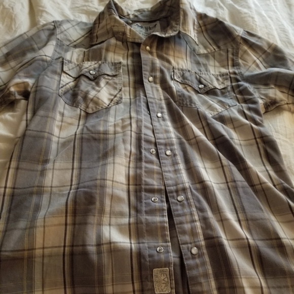 Levi's Pearl Snap Plaid Shirt M - Picture 1 of 5